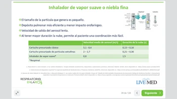 Diapositiva de una presentación del curso de Terapia Inhalada